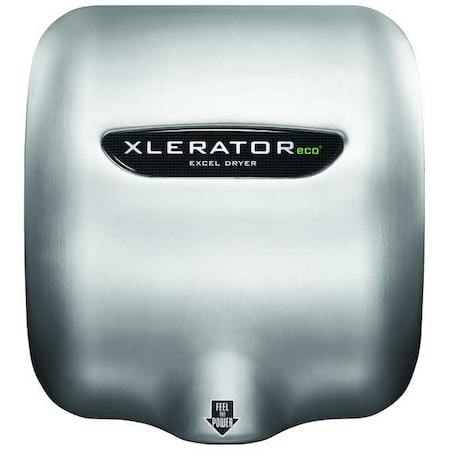 Automatic Hand Dryer, 10 sec Dry, 68 to 77, 208 to 277V AC, Silver, Brushed MPN:XL-SBV-ECO-H-208-277V