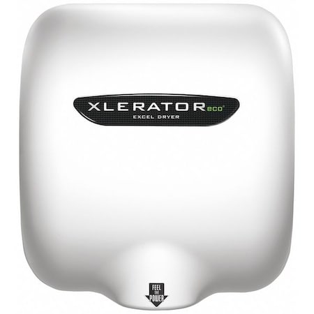 Automatic Hand Dryer, 10 sec Dry, 68 to 76, 110 to 120V AC, White, Epoxy Enamel MPN:XL-W-ECO-1.1N-110-120V