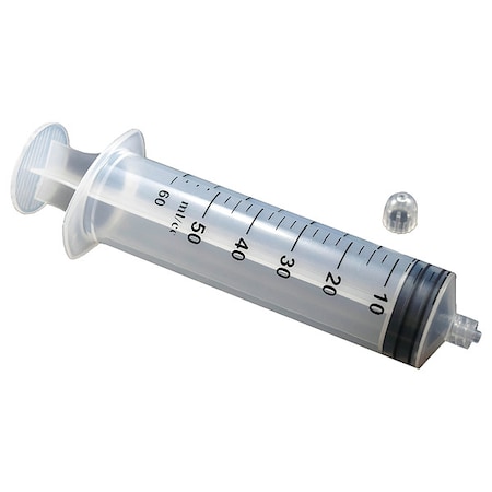 Disposable Syringe, Polypropylene, Synthetic Rubber, 60 mL, 25 PK MPN:26300