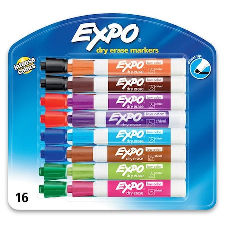 Dry Erase Marker, Assorted, Capped, PK16 MPN:81045A