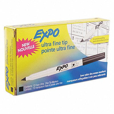 Dry Erase Marker Ultra Fine Black PK12 MPN:1871131