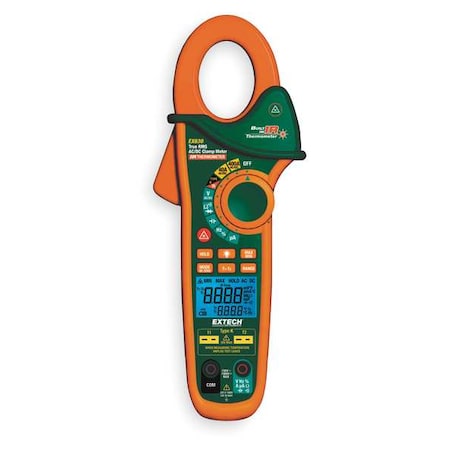 Digital Clamp Meter, Backlit LCD, 400 A, 1.3 in (33 mm) Jaw Capacity, CAT III 600V Safety Rating MPN:EX623