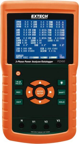 3 Phase, 600 VAC, 200 to 3,000 Amp Capability, 45 to 65 Hz Calibration, LCD Display Power Meter MPN:PQ3450