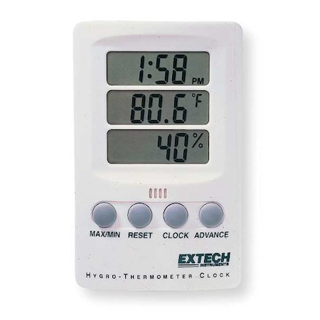 Clock Digital Hygrometer, 14 to 140 F MPN:445702