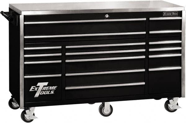 Steel Tool Roller Cabinet: 17 Drawers MPN:EX7217RCBK