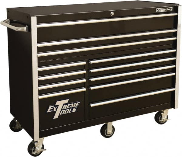Aluminum & Steel Tool Roller Cabinet: 12 Drawers MPN:RX552512RCBK