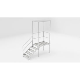 EZ-ACCESS® Fortress OSHA Stair w/ Platform & Canopy 108