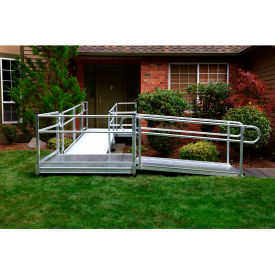 EZ-ACCESS® Pathway® Straight Wheelchair Ramp Kit Aluminum 4' Top Platform 16'L x 36