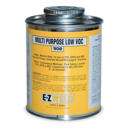 Cement, 32 Oz, Amber, PVC, CPVC, ABS MPN:20804