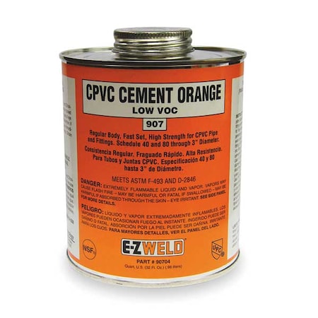 CPVC Cement, 32 Oz, Orange MPN:EZ 30704