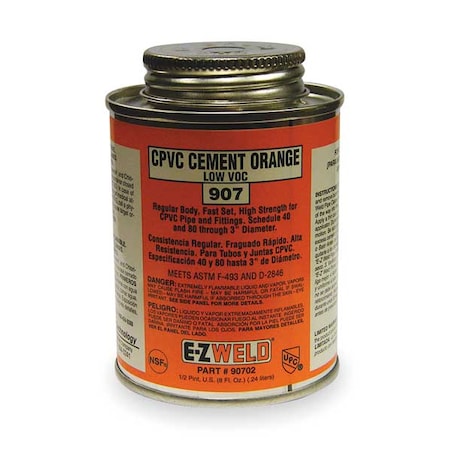 CPVC Cement, 8 Oz, Orange MPN:EZ30702N