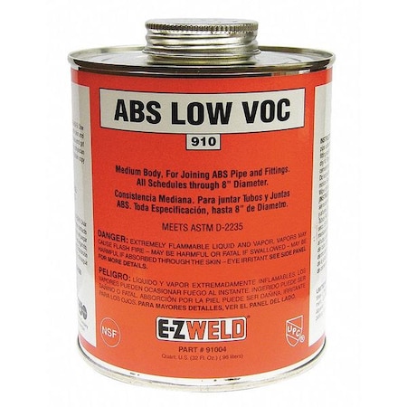 Pipe Cement, 32 fl oz, Black MPN:EZ21004