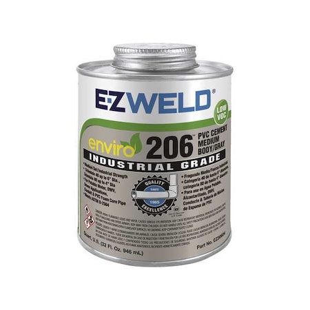 Pipe Cement, 32 fl oz, Gray MPN:EZ30604N