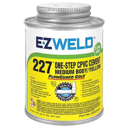 Pipe Cement, 8 fl oz, Yellow MPN:EZ32702