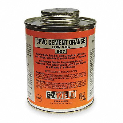 Pipe Cement 16 fl oz Orange MPN:20703
