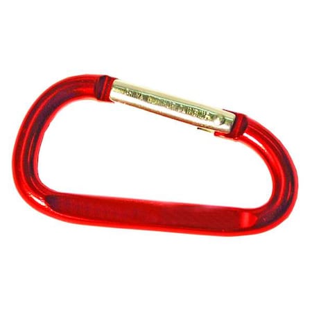 Carabiner, Solid Gate, 7/8 in Opening, Spring-Loaded, Aluminum, 2 in Length, Red, 4PK MPN:60RCARAB