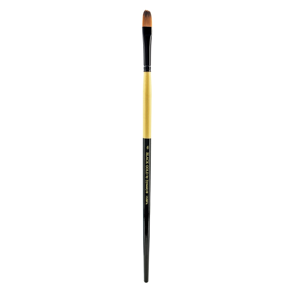 Dynasty Long-Handled Paint Brush 1526FIL, Size 6, Filbert Bristle, Nylon, Multicolor MPN:12168