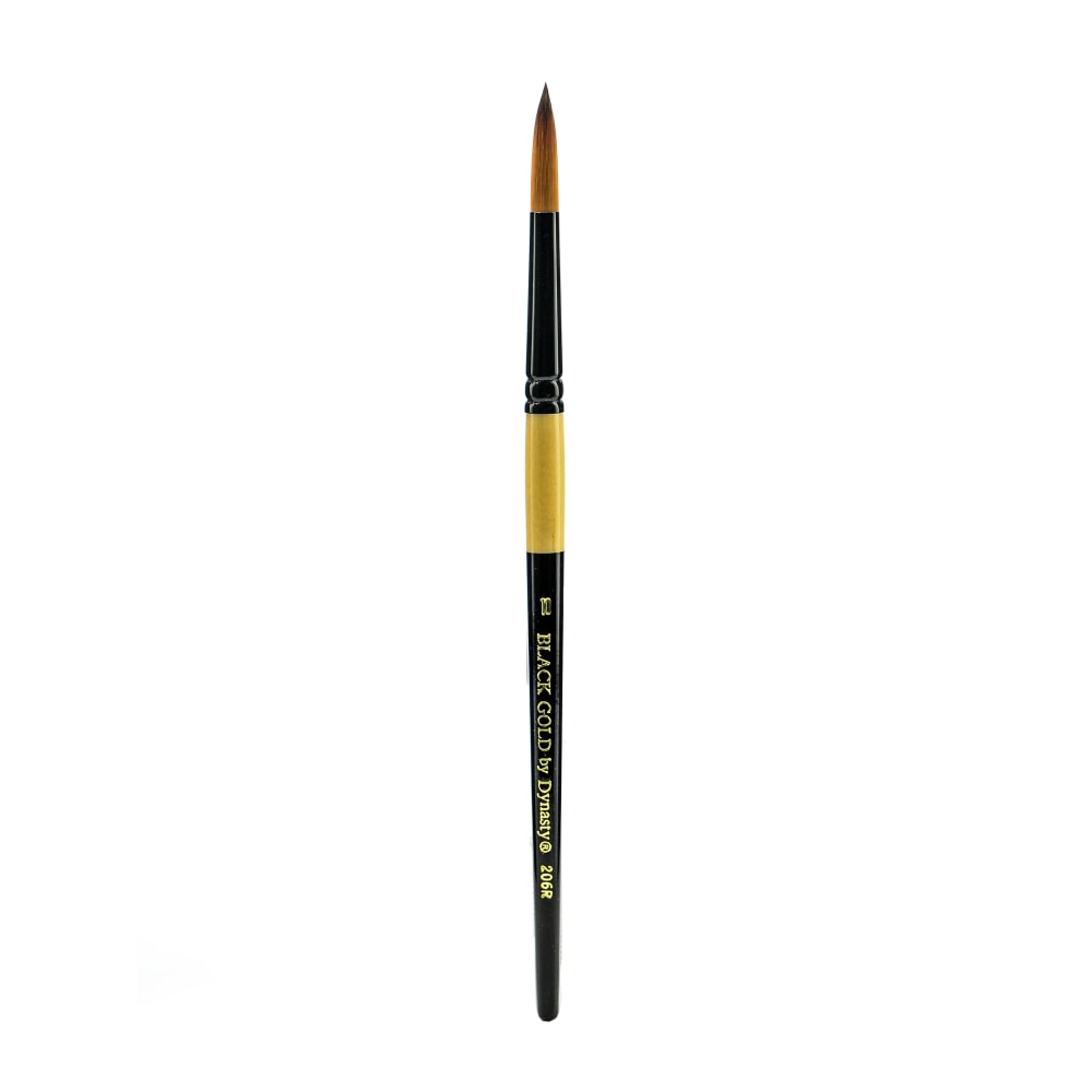 Dynasty Short-Handled Paint Brush, Size 10, Round Bristle, Synthetic, Multicolor MPN:12201