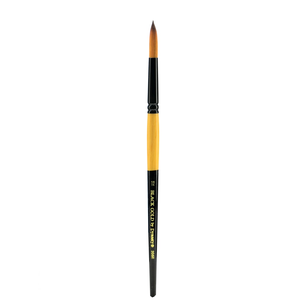 Dynasty Short-Handled Paint Brush, Size 12, Round Bristle, Synthetic, Multicolor MPN:12202