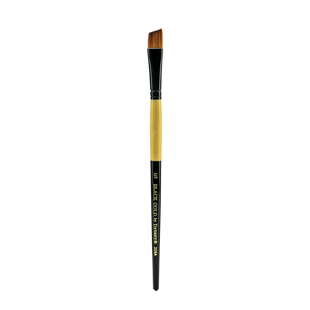 Dynasty Short-Handled Paint Brush, 1/2in, Angular Bristle, Synthetic, Multicolor MPN:12234
