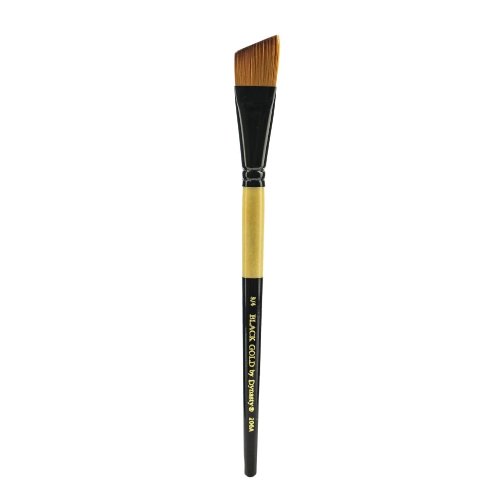 Dynasty Short-Handled Paint Brush, 3/4in, Angular Bristle, Synthetic, Multicolor MPN:12235