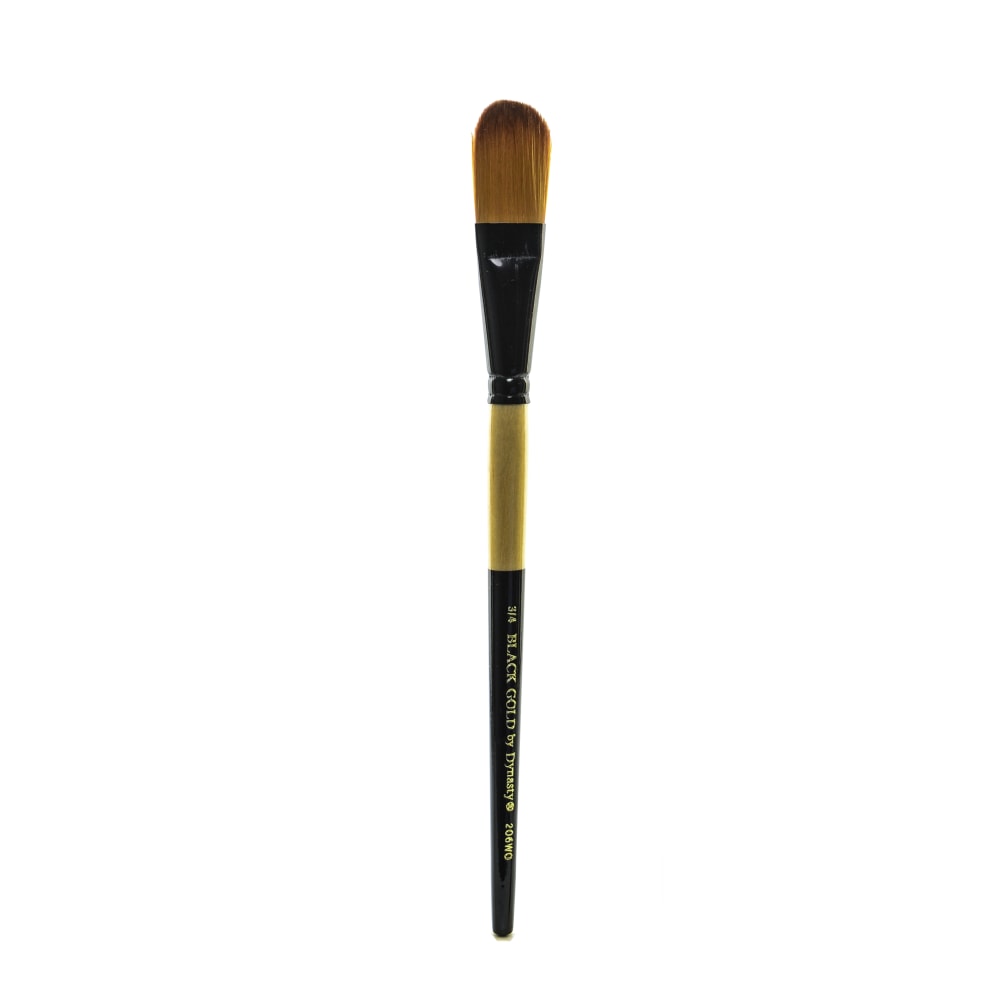 Dynasty Short-Handled Paint Brush, 3/4in, Oval Wash Bristle, Synthetic, Multicolor MPN:12291