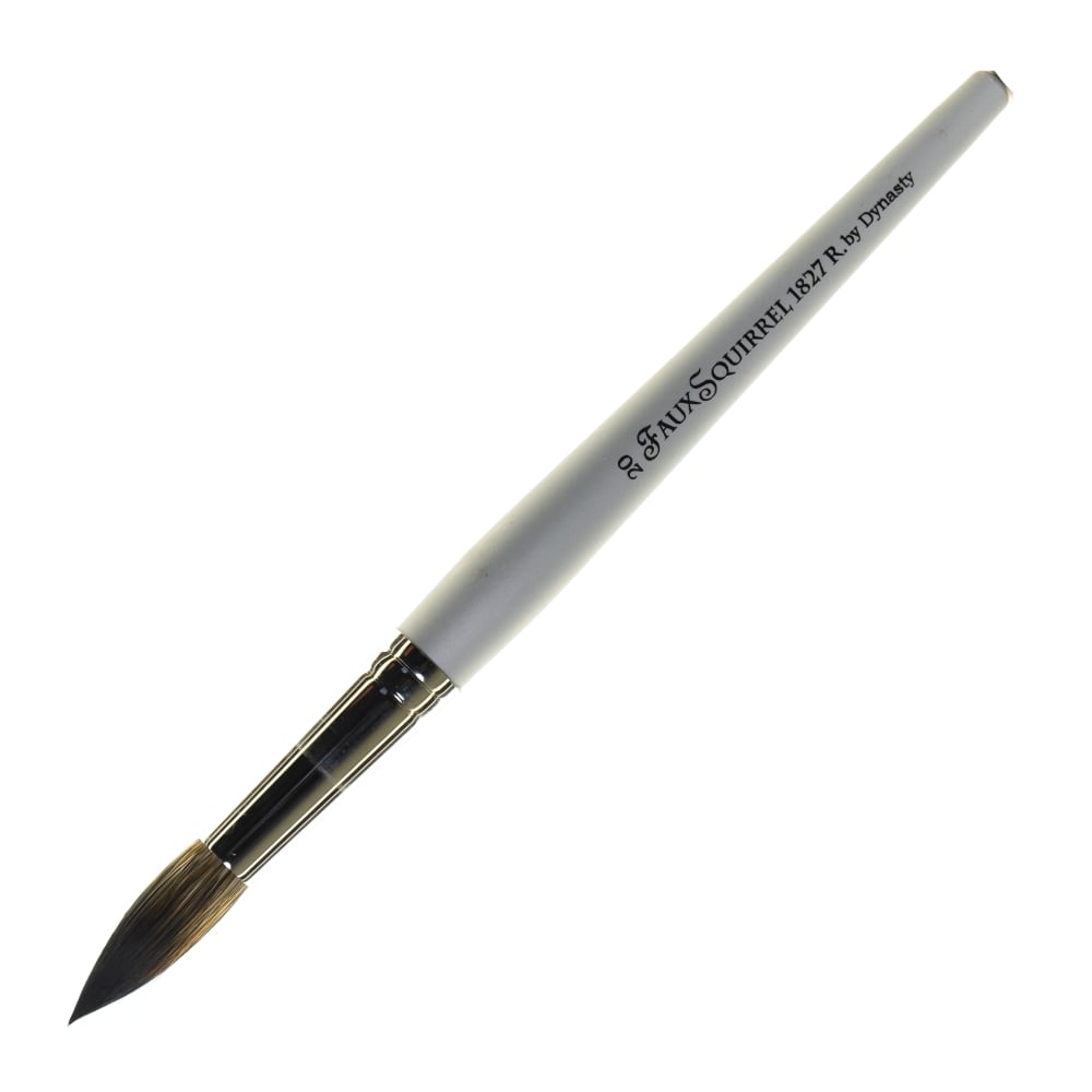Dynasty Faux Squirrel Paint Brush, Size 20, Round Bristle, Squirrel Hair, Silver MPN:23265