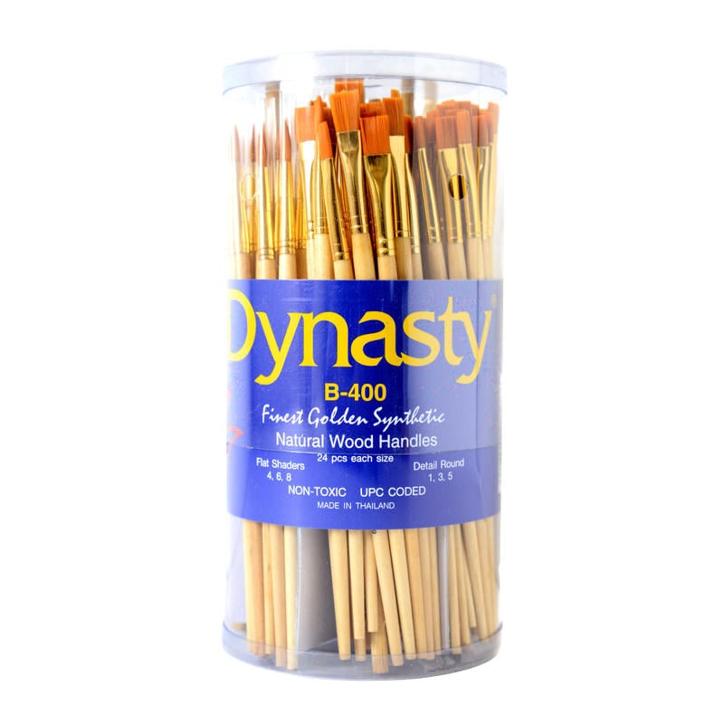 Dynasty Camel Hair Paint Brushes B-100, Assorted Sizes, Natural Bristle, Camel Hair, Multicolor, Pack Of 144 MPN:27604