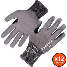 Ergodyne® Proflex 7071 Cut Resistant Gloves Polyurethane Coated ANSI A7 XL Gray 12 Pairs 18065