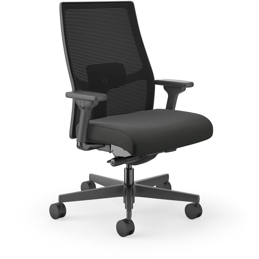 HON Ignition 2.0 Mesh Mid-back Big & Tall Task Chair - Vinyl Seat Material - Mesh Back Material - Black - I2BTVMU10BTN MPN:I2BTVMU10BTN