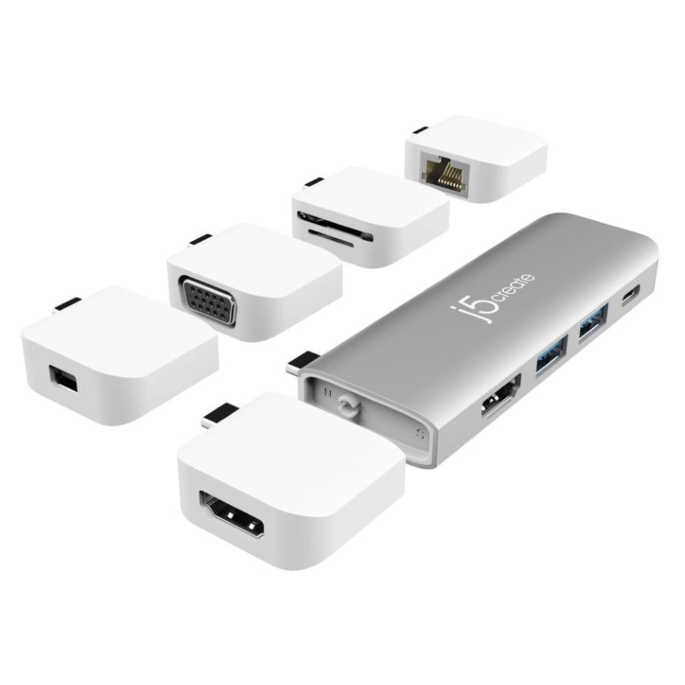 j5create UltraDrive Kit USB-C Multi-Display Modular Dock, 0.51inH x 1.34inW x 3.86inD, Silver, JCD389 MPN:JCD389