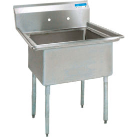BK Resources® 1-Compartment Sink 18 X 18 X 12 Deep Galvanized Legs BKS-1-18-12
