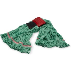 Carlisle® Looped End Mop w/ Scrubber & Red Band Large Green 369424S09 - Pkg Qty 12