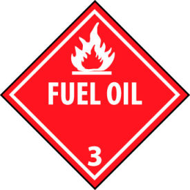 NMC™ Dot Fuel Oil Placard Sign Rigid Plastic DL100R