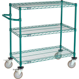 Nexel® 3 Shelf Push Cart Poly-Green36