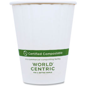 World Centric® Double Wall Paper Hot Cups 12 oz. Capacity White 1000/Carton CU-PA-12D