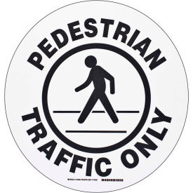Brady® Floor Pedestrian Traffic Only Sign Black/White Polyester 17