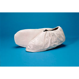 Laminated Polypropylene Shoe Covers with Non Skid AQ Sole Water Resistant White LG 200/Case SC-NWPI-AQ-LG