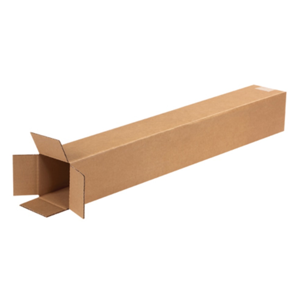 Partners Brand Tall Corrugated Boxes, 4in x 4in x 28in, Kraft, Bundle of 25 MPN:4428