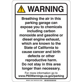 Brady® 150473 Prop 65 Regulatory Sign Parking Garage 14