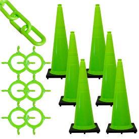 Mr. Chain® Traffic Cone & Chain Kit Safety Green 14-6972