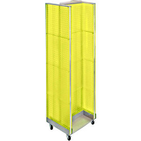 Global Approved 700431-YEL H-Shaped Pegboard Display W/Wheel Base 16