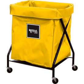 Royal Basket Trucks® R08-YYX-XFA-3ONN 8 Bu Yellow Vinyl X-Frame Cart R08-YYX-XFA-3ONN