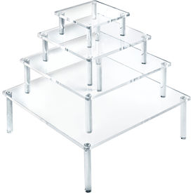 Global Approved 515308 Square Acrylic Riser Display Set Of 4 515308