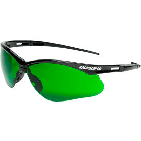 Jackson Safety SG Safety Glasses Anti-Scratch UV Protection Shade 3 IR Lens Black Frame 50008 - Pkg Qty 12