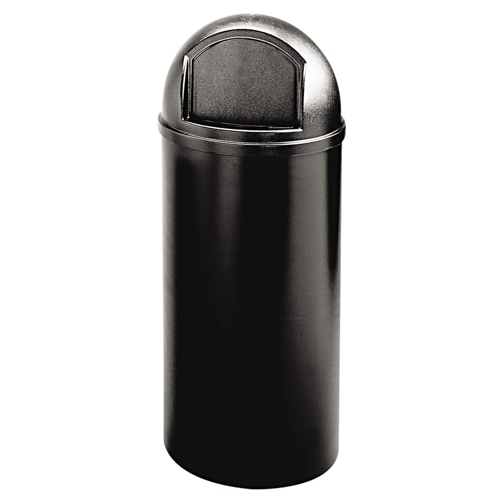 Rubbermaid Marshal Round Polyethylene Classic Waste Container, 15 Gallons, 36 1/2inH x 15 1/2inW x 15 1/2inD, Black MPN:816088BK