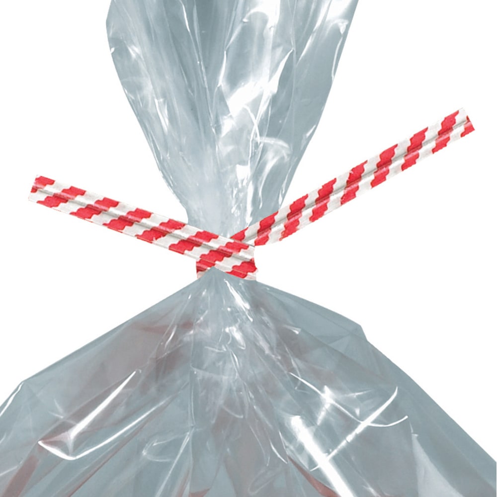 Partners Brand Paper Twist Ties, 5/32in x 5in, Red Stripe, Case Of 2, 000 MPN:PBT5CS