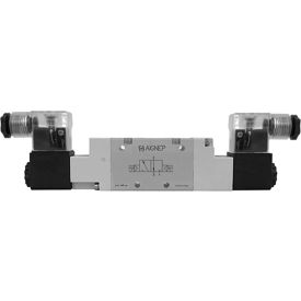 Aignep USA 3/2 G 1/2 Double Solenoid Valve Pilot 24V DC/3W Coil LED Connection 01VS1300050202