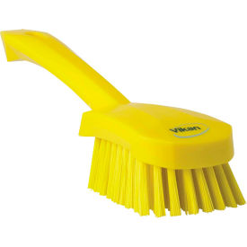 Vikan 41926 Short Handle Scrubbing Brush- Stiff Yellow 41926