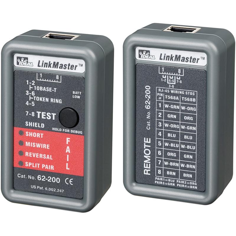 IDEAL LinkMaster PRO Tester - 1 x RJ-45 Network, 1 x RJ-45 Network Remote MPN:62-200